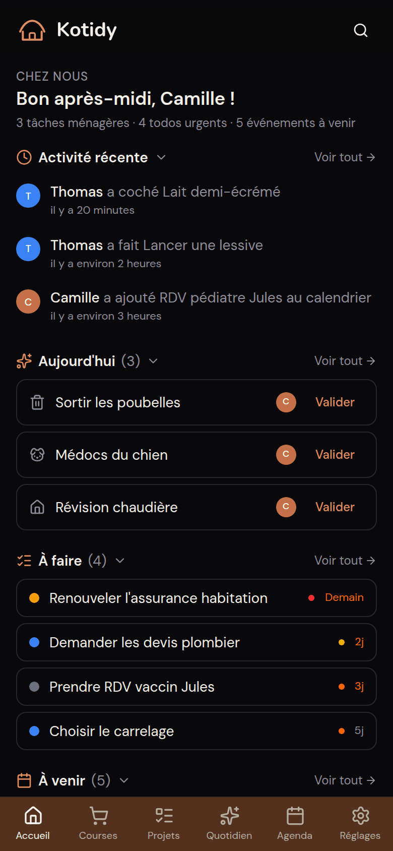 Accueil Kotidy : la journée du foyer en un coup d'œil